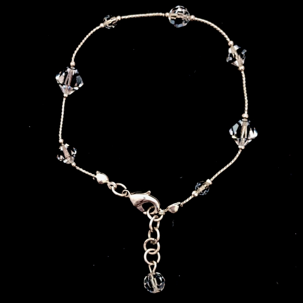 Swarovski Crystal Sterling Silver Bracelet — Lobster Clasp — 925
